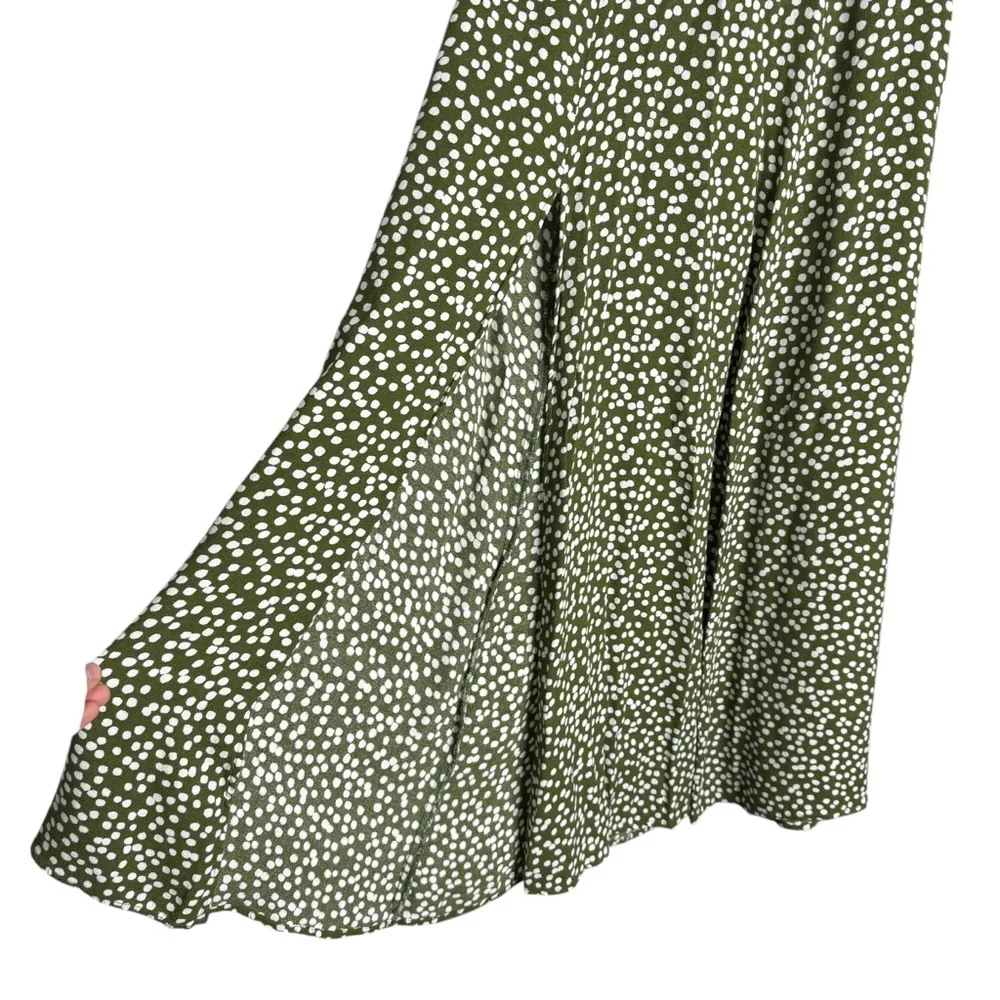 Reformation Zoe Skirt Moiret Green Polka Dot - Picture 5 of 9